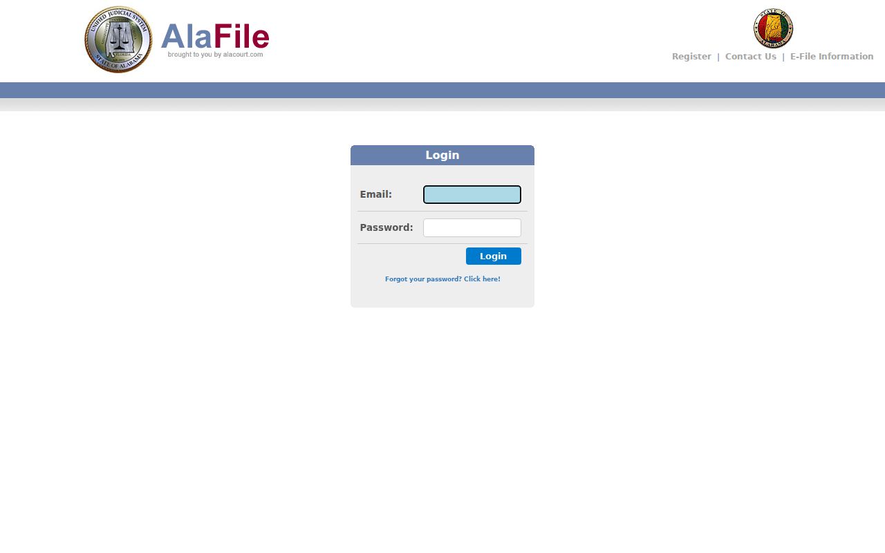 Sumter County court records electronic filing through AlaFile