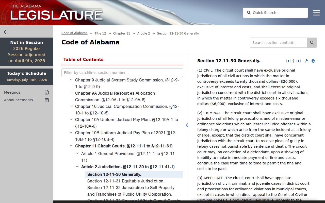 Sumter County criminal court records Circuit Court jurisdiction