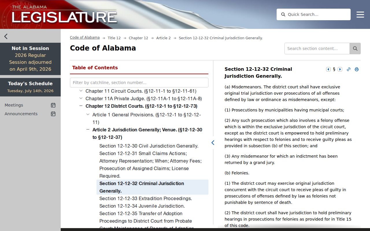 Sumter County criminal court records District Court jurisdiction