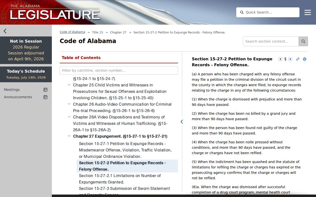 Sumter County criminal court records additional expungement law