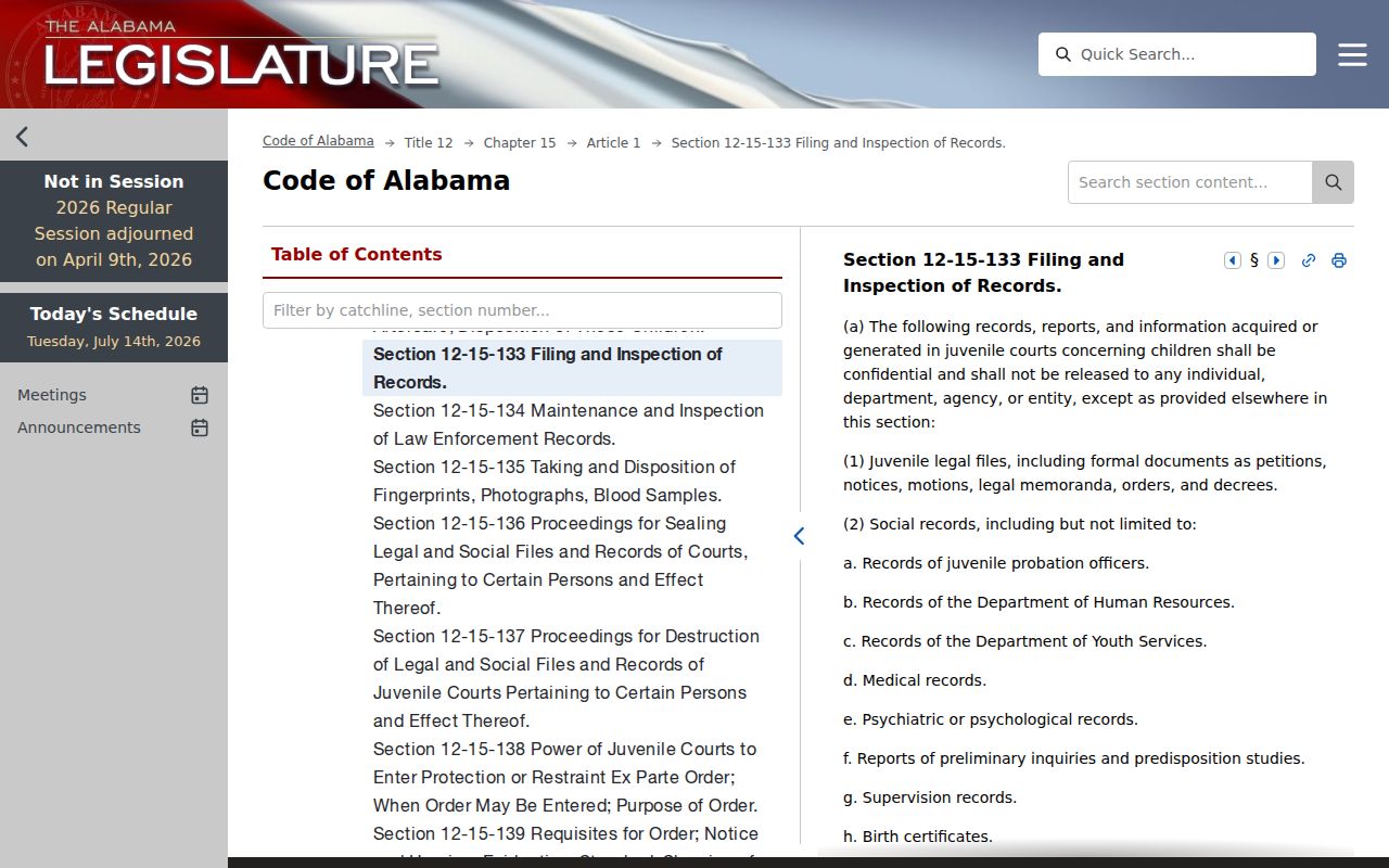 Sumter County criminal court records juvenile confidentiality law