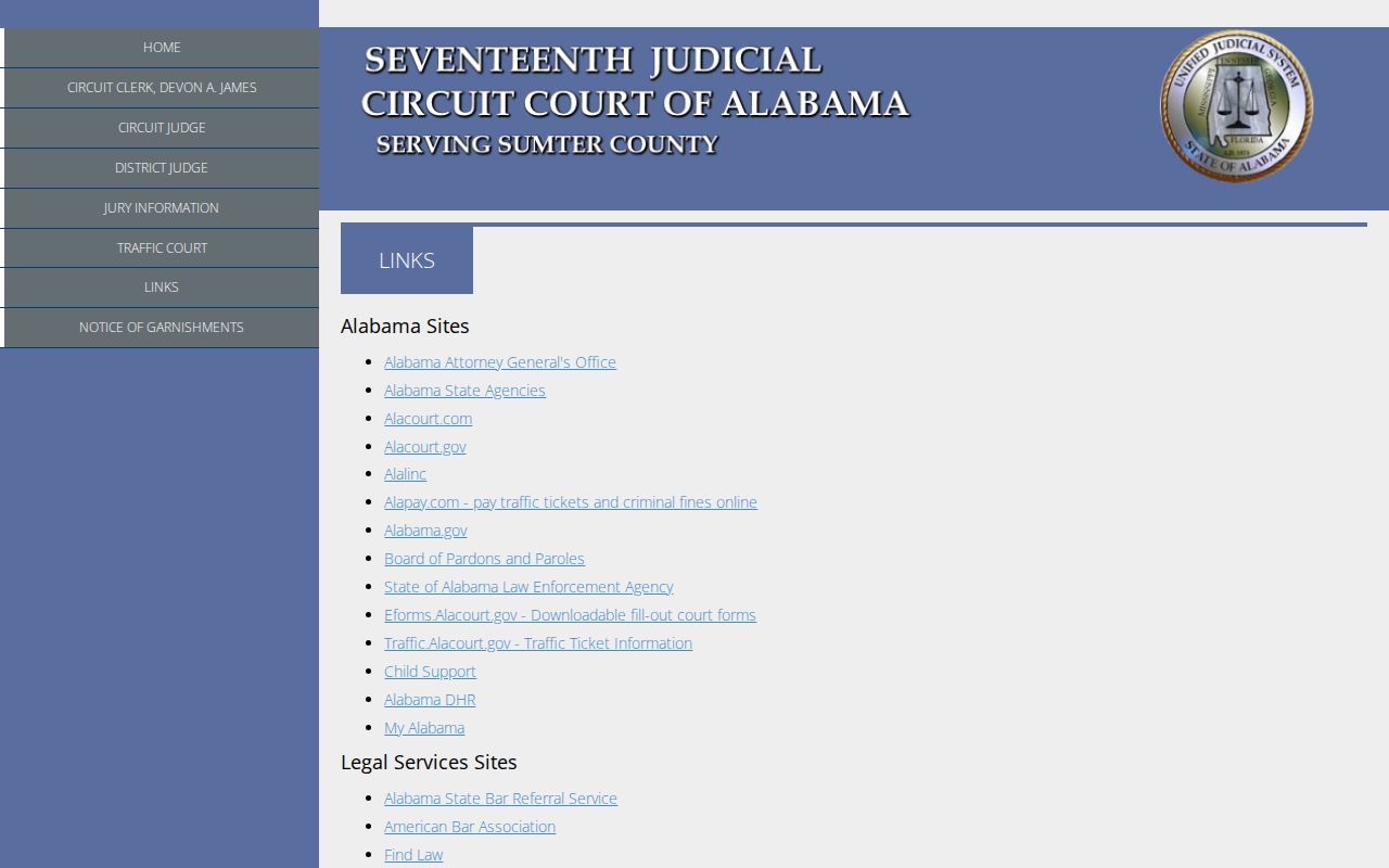 Sumter County Court official links for record access