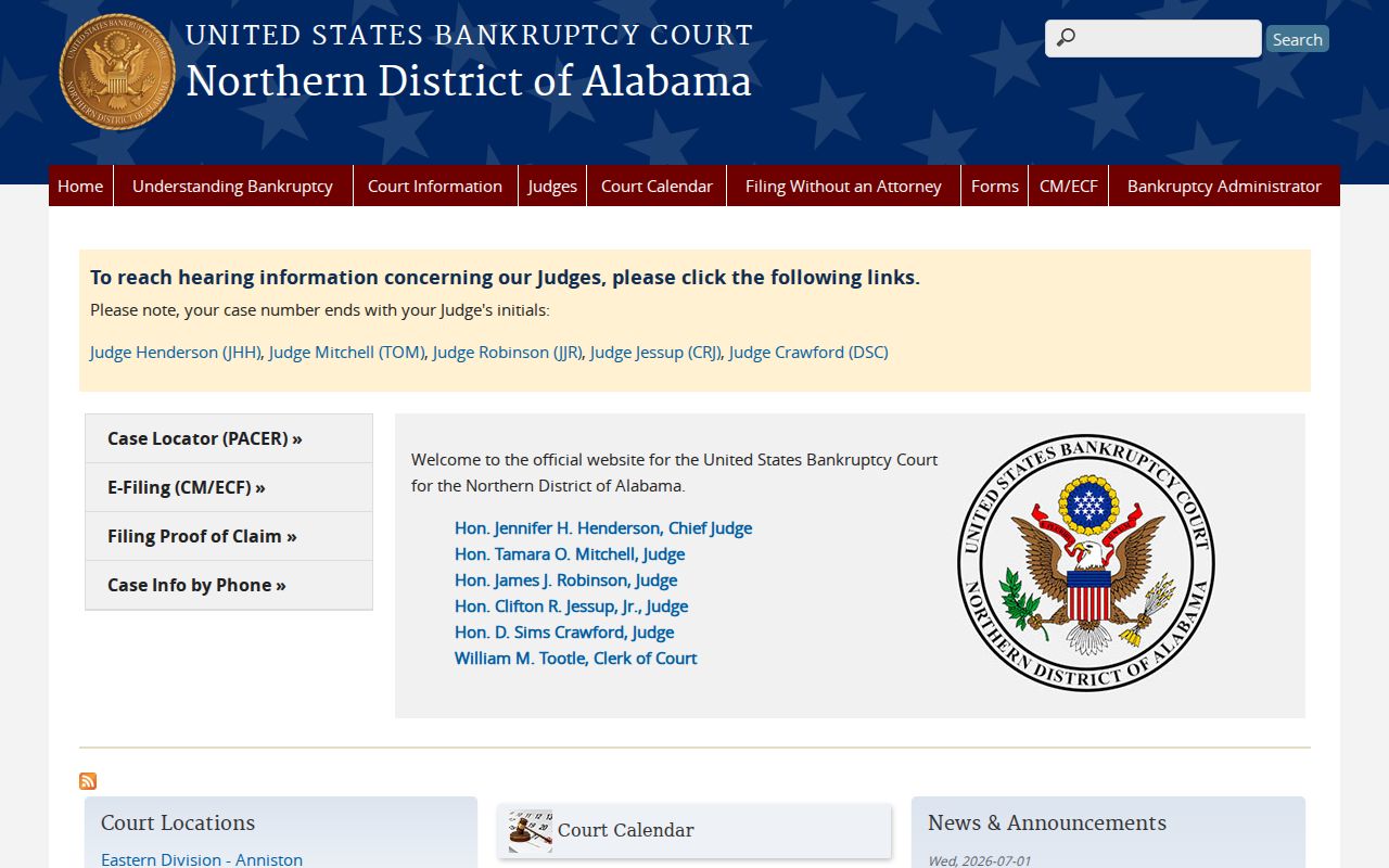 Federal bankruptcy court source separate from Sumter County probate records